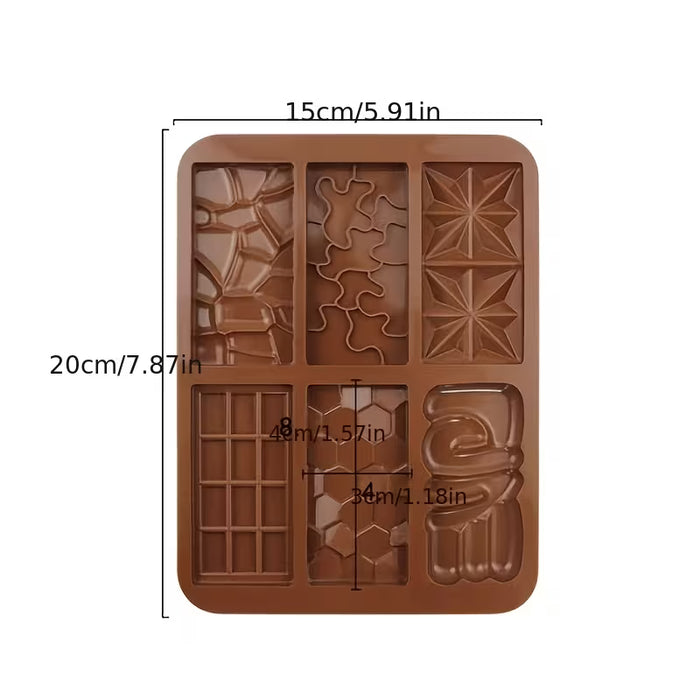 Silicone Chocolate Bars Mixed 6 Styles