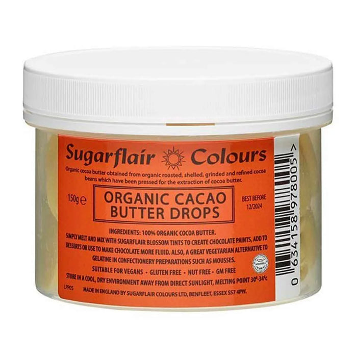 Sugarflair Organic Cacao Butter Drops 150g