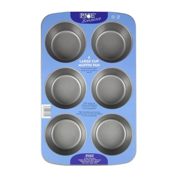 PME Non Stick 6 Cup Large Muffin Pan - (31.3 x 21.7 x 4cm / 12.3 x 8.5 x 1.6”)