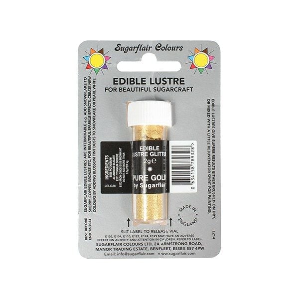 Sugarflair Edible Lustre Colour - Pure Gold E171 Free