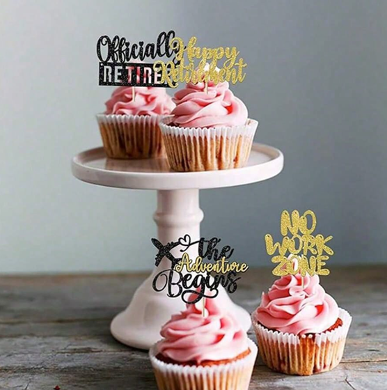 Retirement Cupcake Toppers 6pc