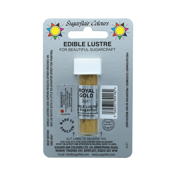 Sugarflair Edible Lustre Colour -Royal Gold E171 FREE