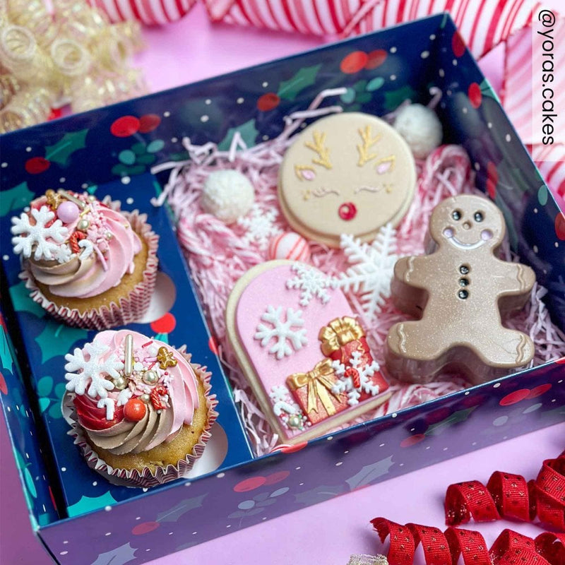Holly & Berries Hamper & Cupcake Box