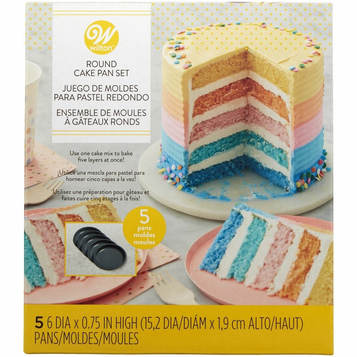 Wilton 5 Piece Easy Layers 6 Round Cake Tin Set Bakeworld.ie