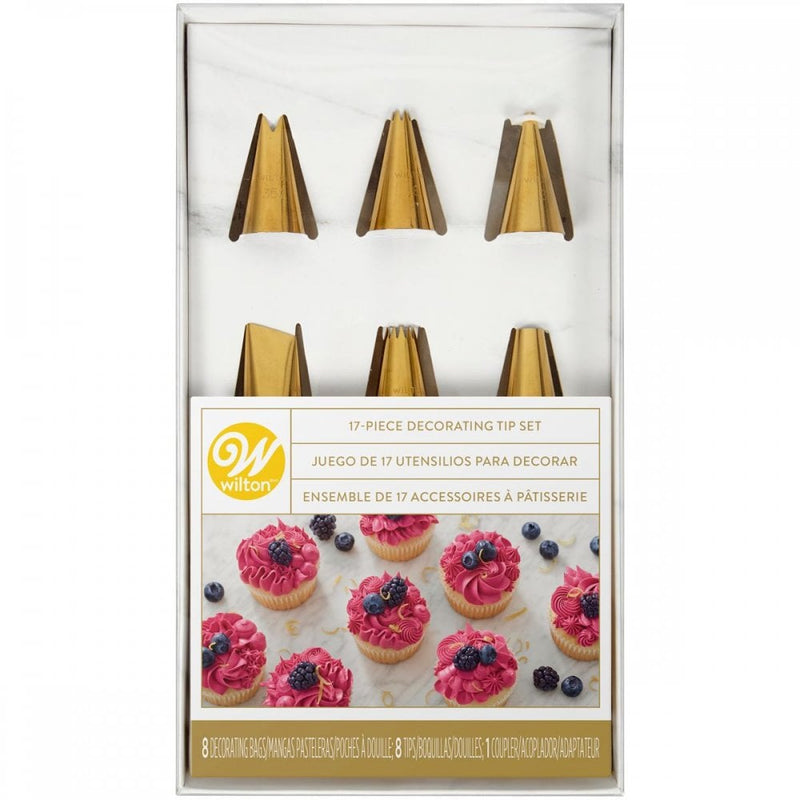 Wilton Golden Decorating Tip Piping Set Of 17