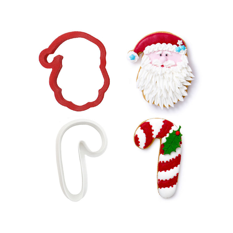 Santa Claus and candy cane cutter
