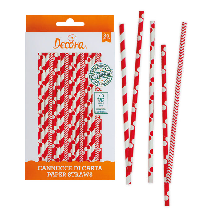 Red & White Straws 80pk