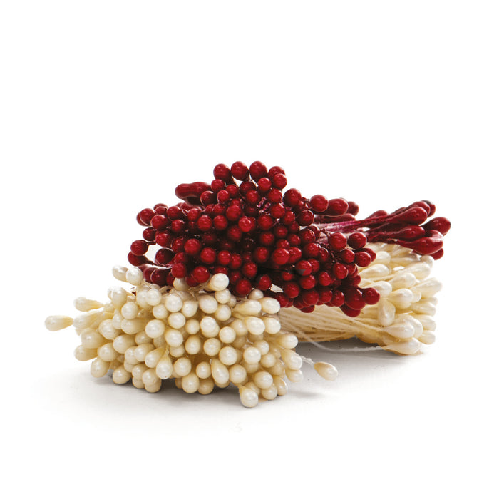 Pearly Red & White Stamen 288 Pk