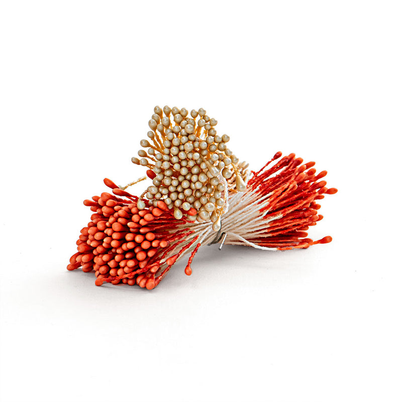 Pearly Orange & White Stamen 288 Pk