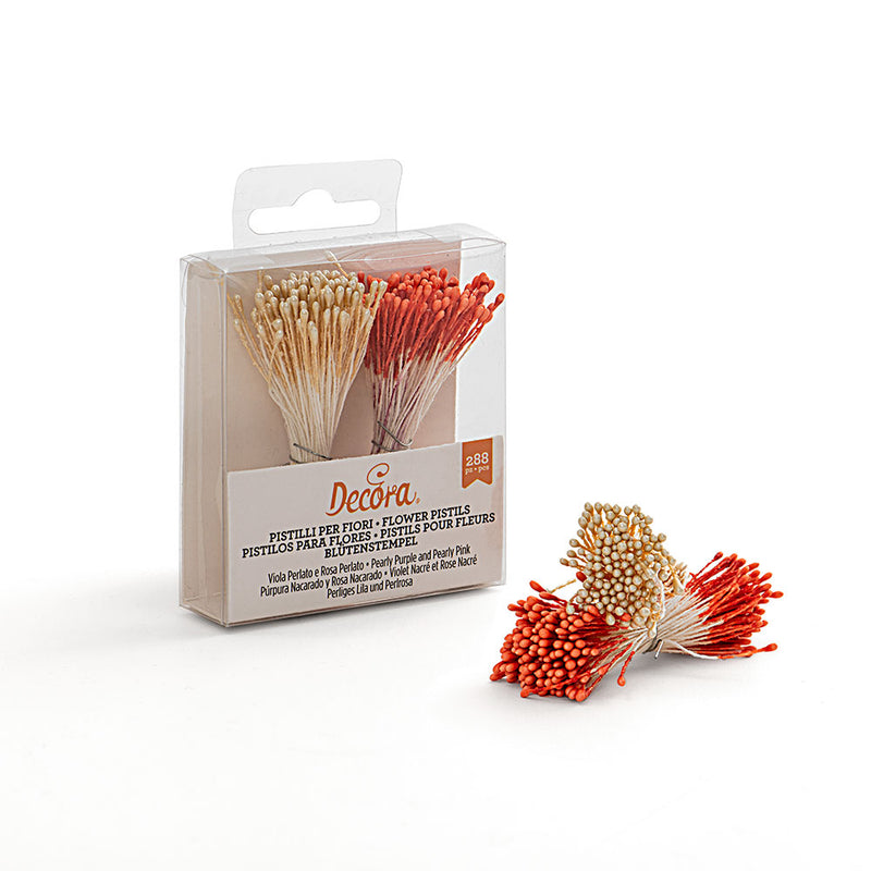 Pearly Orange & White Stamen 288 Pk
