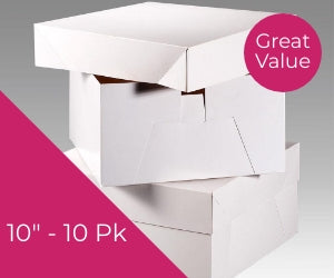 White Cake Boxes - 10'' 10Pk