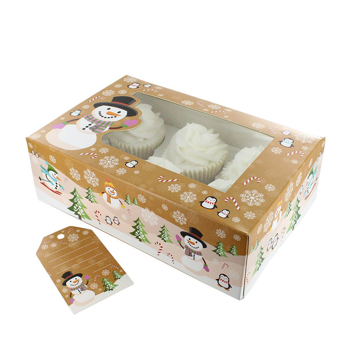6/12 Cupcake Box & Gift Tag - Snowman