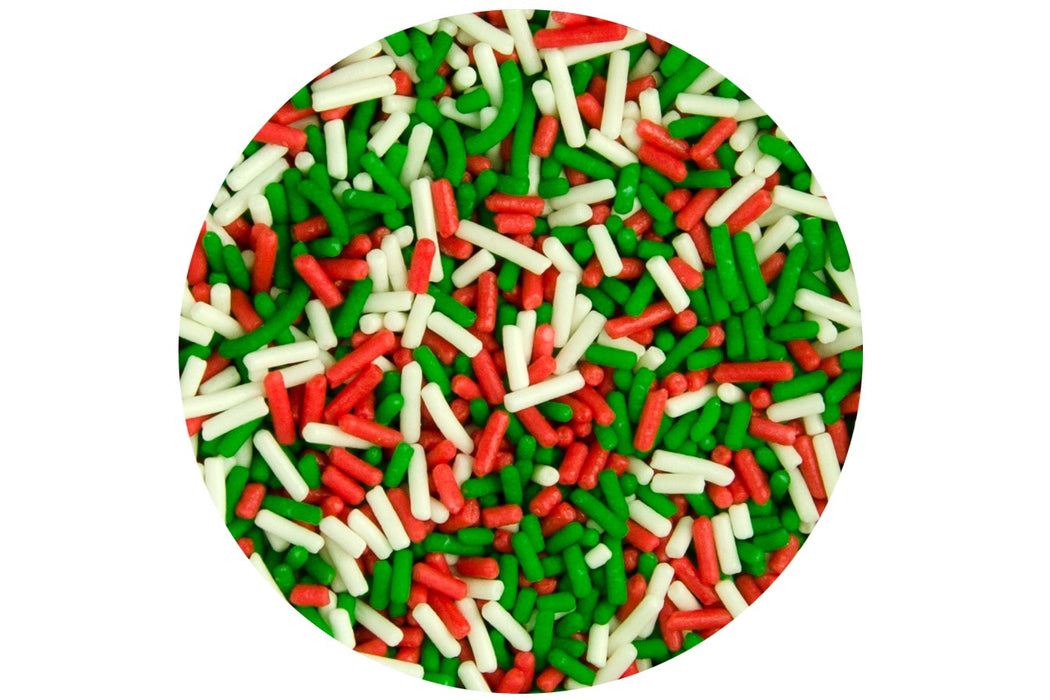 Sugar Strands: Red, Green & White 40g