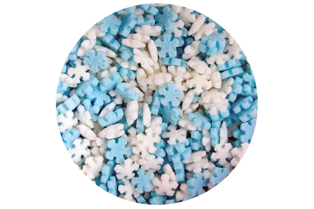 Scrumptious : Sugar Ice Blue & White Mini Snowflakes 70g