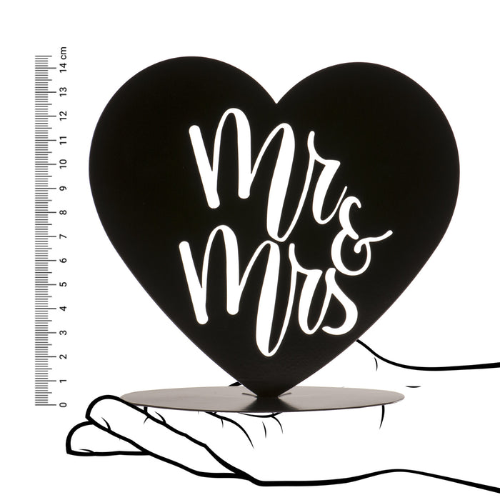 Metal Mr & Mrs Heart 14.5cm