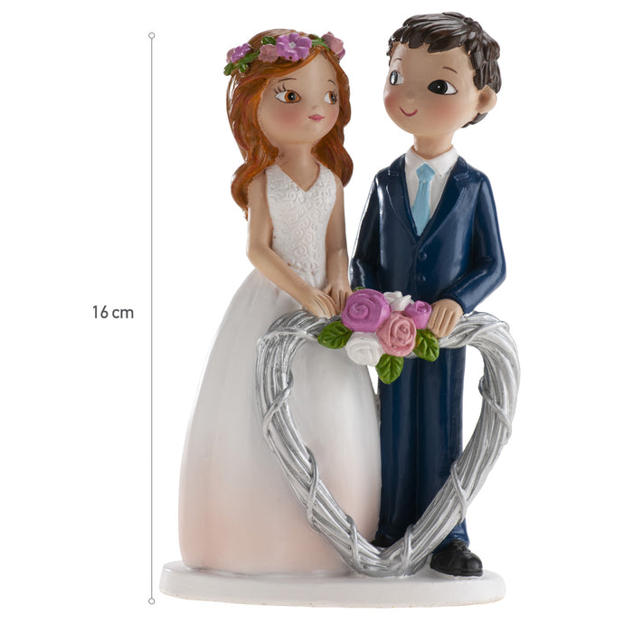 Wedding Couple With Heart 16cm
