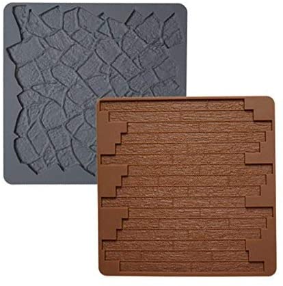 Wilton Texture 2-Piece Mould Set, Cobblestone/Wood