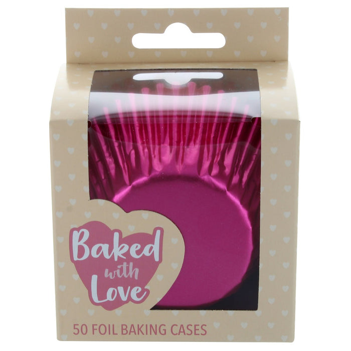 BWL - Pink Foil Baking Cases - 50 Pack