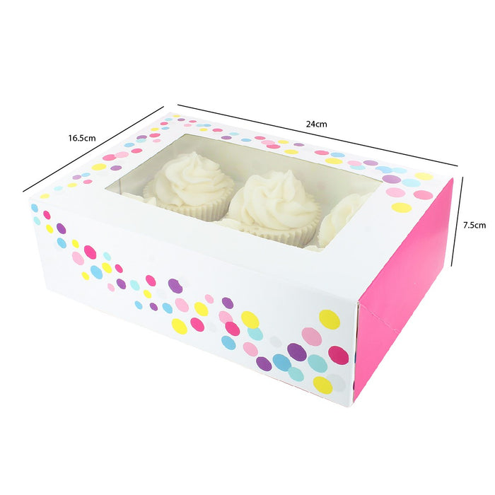 Confetti Insertable 6 Full/Mini 12 Insert Cupcake Box - Confetti Twin Pack — Bakeworld.ie
