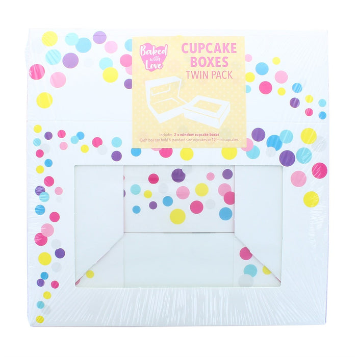 Confetti Insertable 6 Full/Mini 12 Insert Cupcake Box - Confetti Twin Pack — Bakeworld.ie