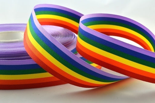 25mm gay pride rainbow ribbon 5 Metres - Bakeworld.ie