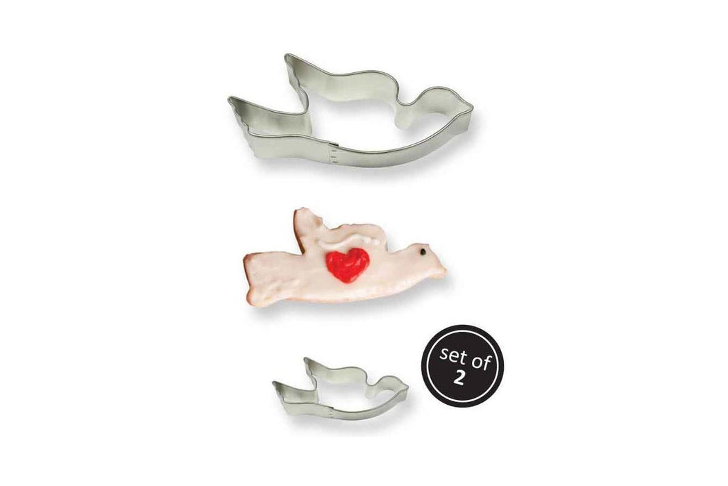 Stainless Steel Cookie & Cake Cutter: Dove Set of 2