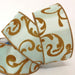 51 mm French Damask Blue-Brown Wired Edge 2.7 Metre - Bakeworld.ie