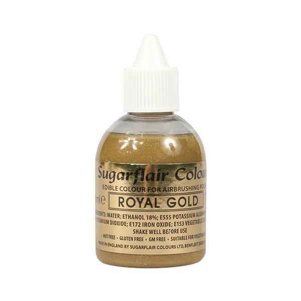 Sugarflair Airbrush Colour - Royal Gold Glitter 60ml