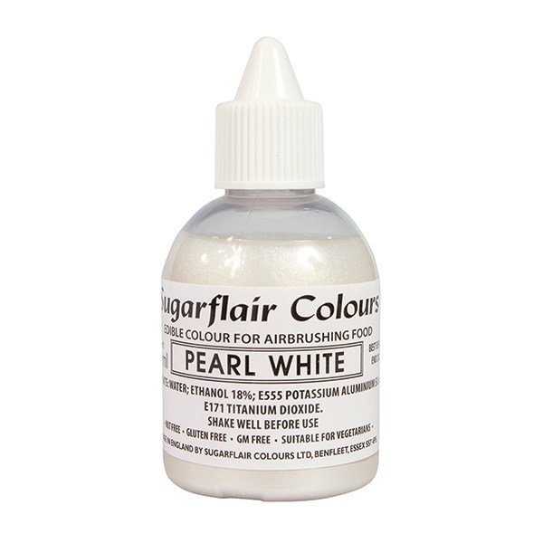 Sugarflair Airbrush Colour - Pearl White Glitter 60ml