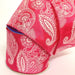 63mm Hot Pink & White Paisley Wired Edge 2.7 Metre - Bakeworld.ie