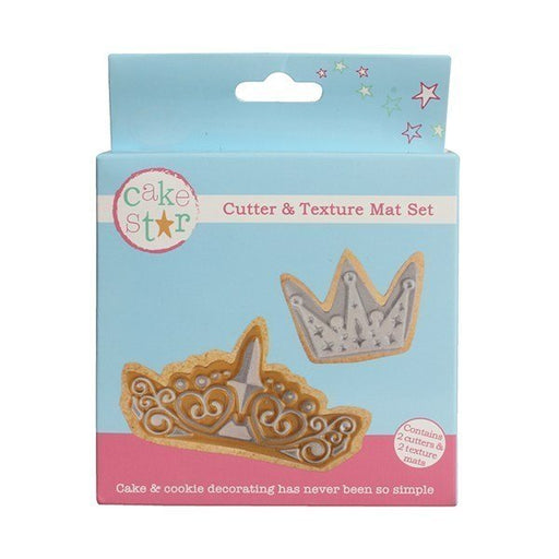 Cake Star Cutter & Texture Mat Set - Crowns 2 Set - Bakeworld.ie