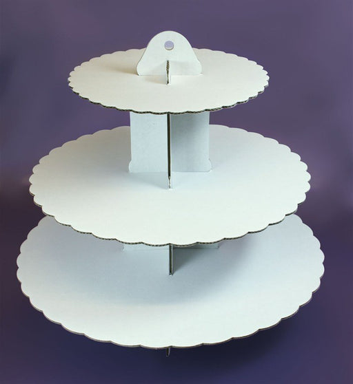 3 Tier White Cupcake Stand - Bakeworld.ie