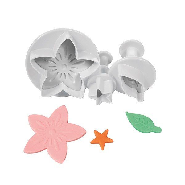 Cake Star Flower Leaf & Star Plunger Cutter - 3 Set