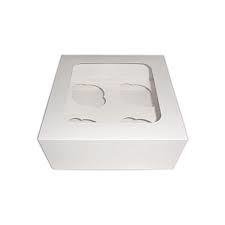 4 Cupcake Box White