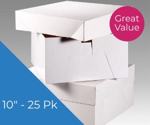 White Cake Boxes - 10'' 25Pk