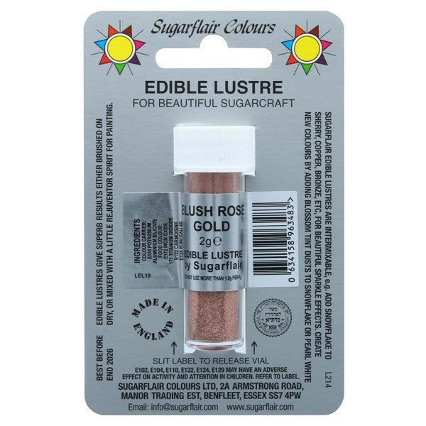 Sugarflair Edible Lustre Colour - Blush Rose Gold E171 Free