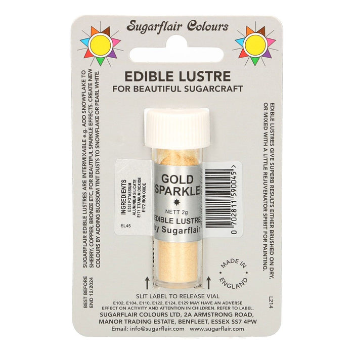 Sugarflair Edible Lustre Colour - Gold Sparkle E171 Free