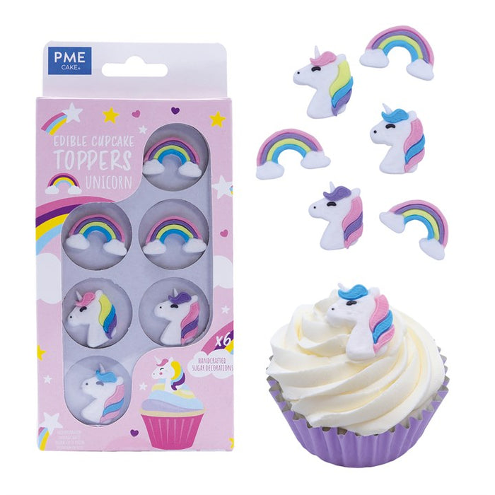 PME : Edible Cupcake Toppers - Fantasy Unicorn - Set of 6