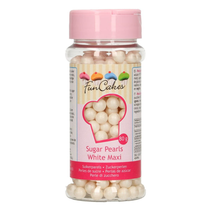 FunCakes Sugarpearls 7mm -Shiny White- 70g