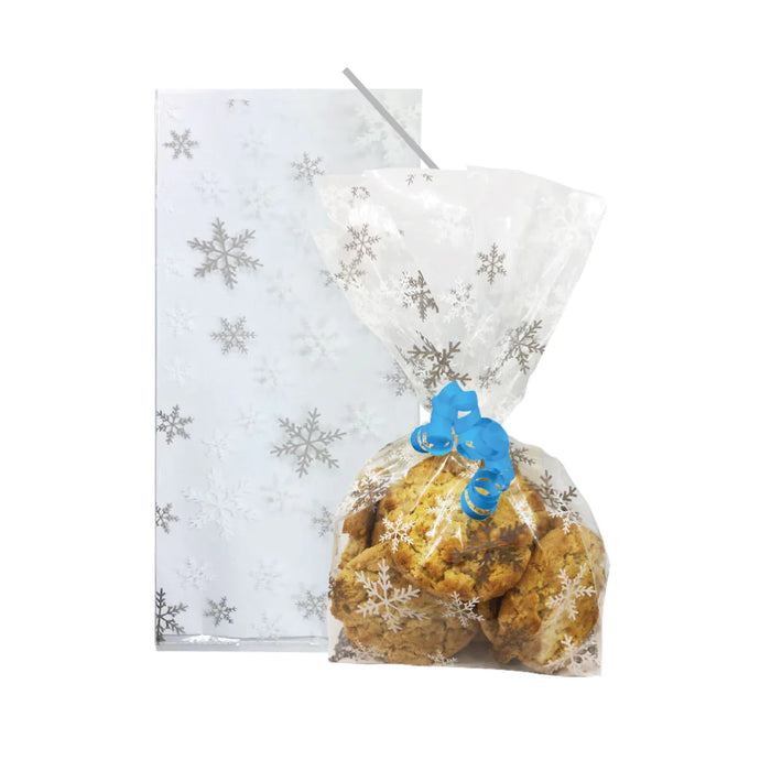 Snowflake Treat Bags with Ties 20 pc
