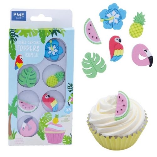 PME : Edible Cupcake Toppers - Tropical - Set of 6