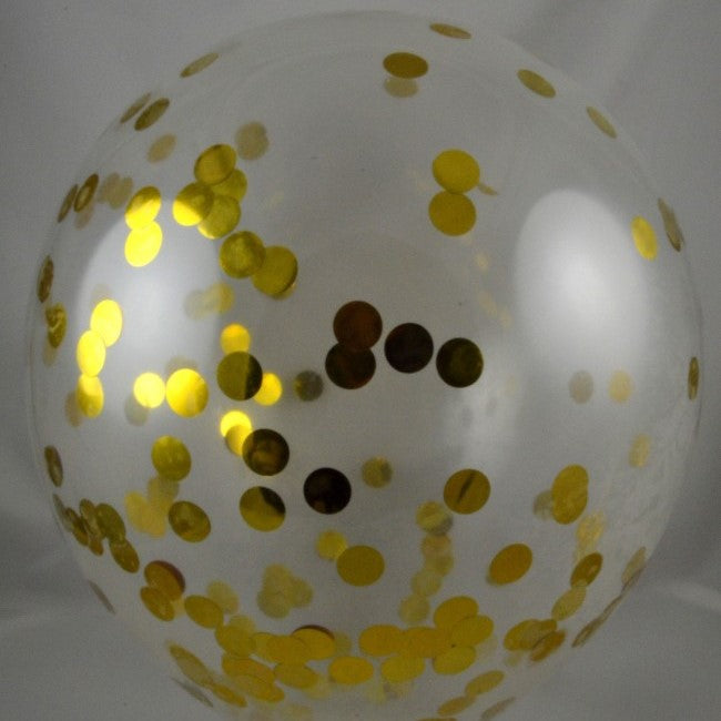 12" Latex Confetti Gold Balloons (Pack of 6)