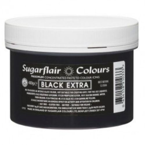 Large Sugarflair Black Extra Paste 400g