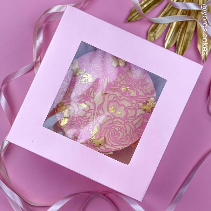 Pastel Pink Cake Box With Window