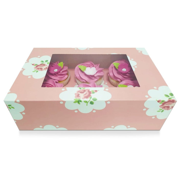 Pink Rose Satin Cupcake Box