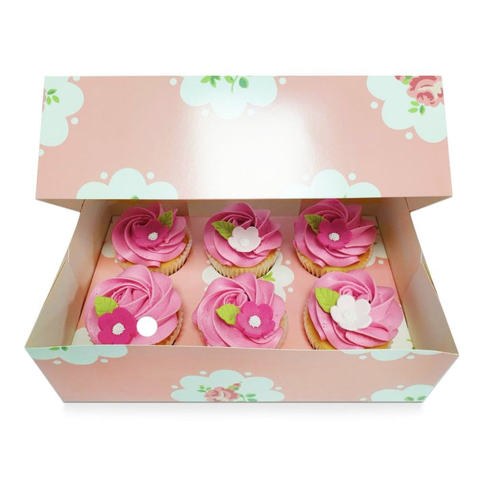 Pink Rose Satin Cupcake Box