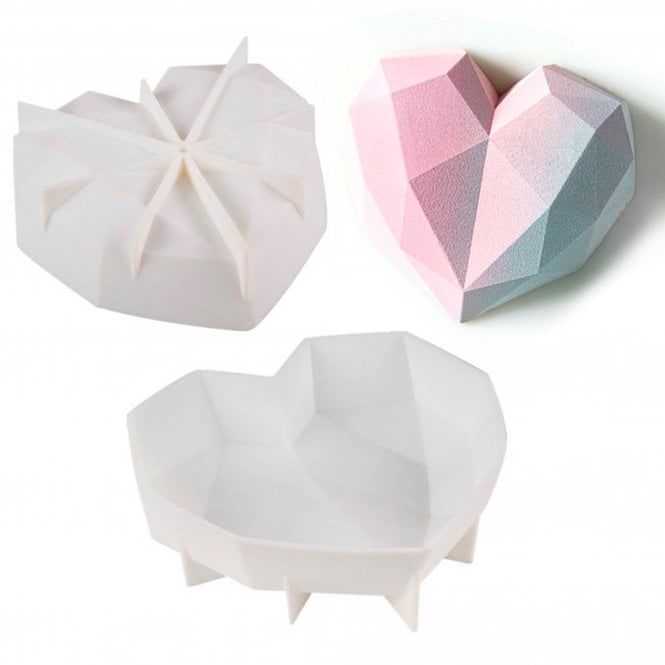 Choctastique Large Geo Heart Chocolate Mould — - Main Image