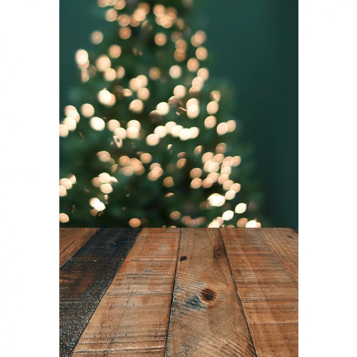 Christmas Tree Wood Lights Photography Backdrop