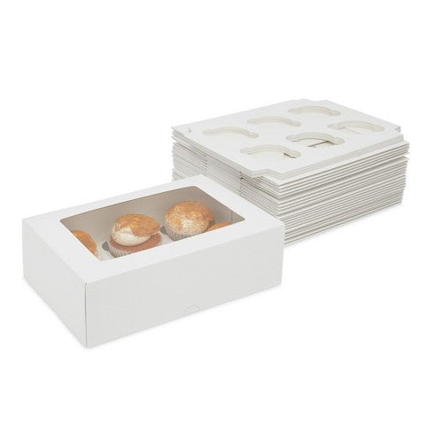 6 Cupcake Box White