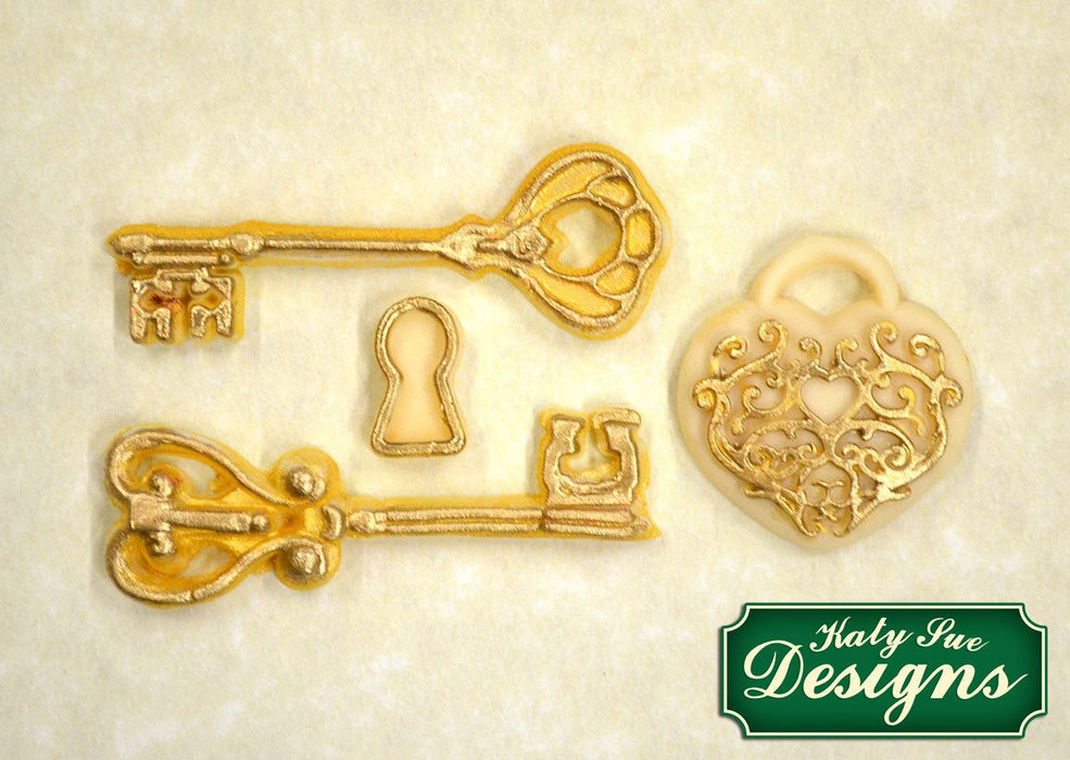 Katy Sue Moulds: Button - Decorative Keys & Locket